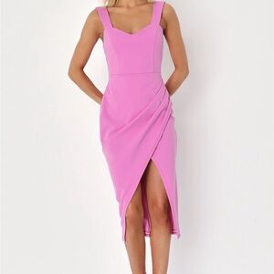 Lulu's Vibrant Pink/Rose Midi Dress